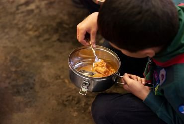 Child eating from a container